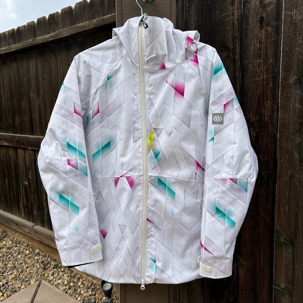 686 GLCR Hydra Women's S Insulated Snowboard Ski Jacket 20K Diamond Fade